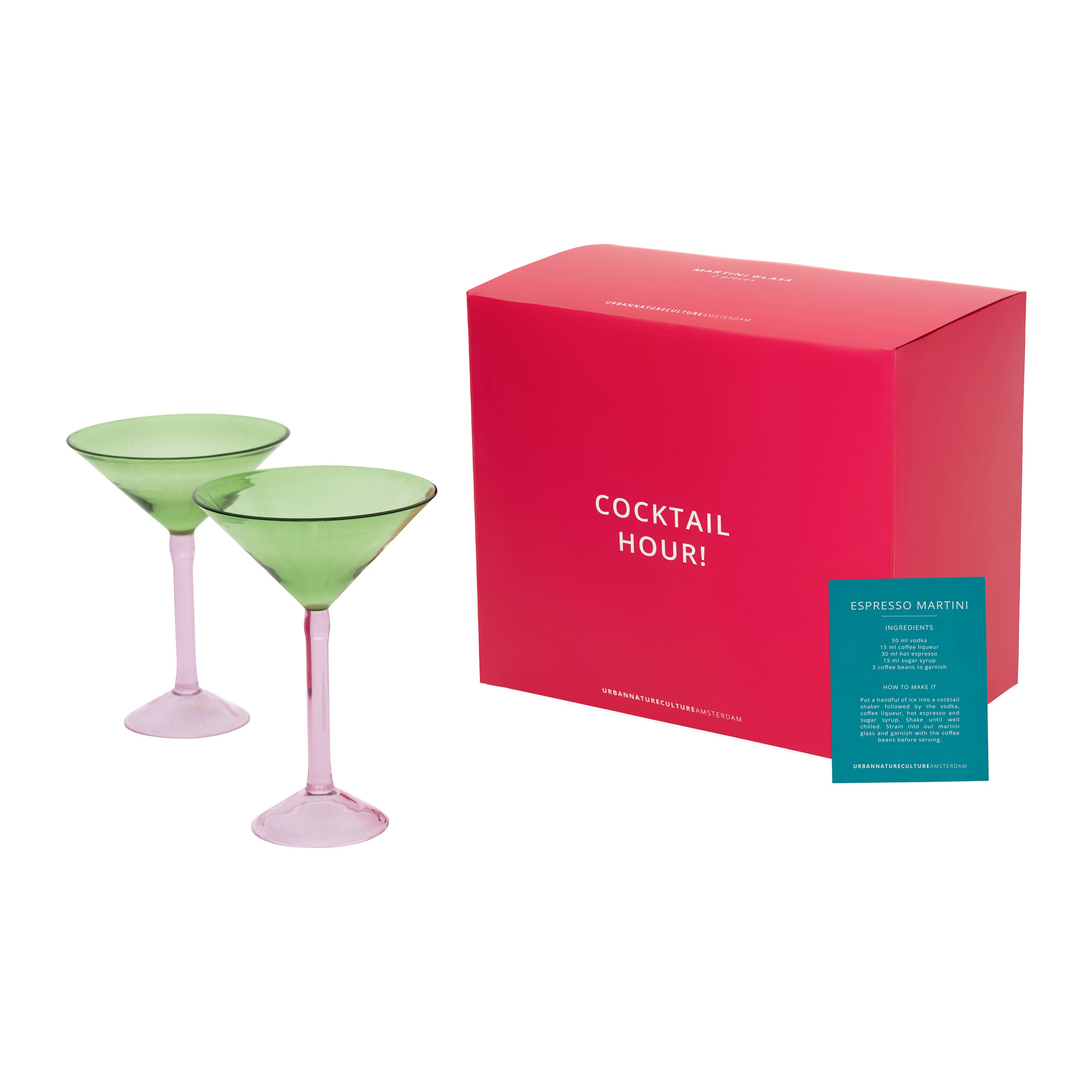 Urban Nature Culture Martini Cocktail Glas - Set Van 2 - In Geschenkve