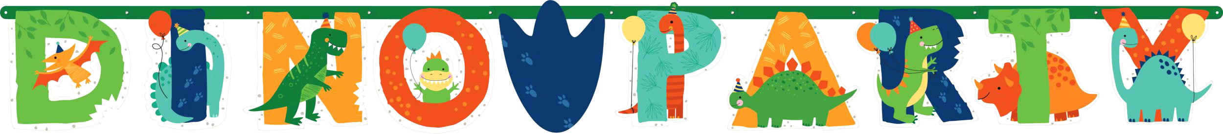 Dino-Mite Dinosaur Personalized Happy Birthday Banner Kit, 2-pc