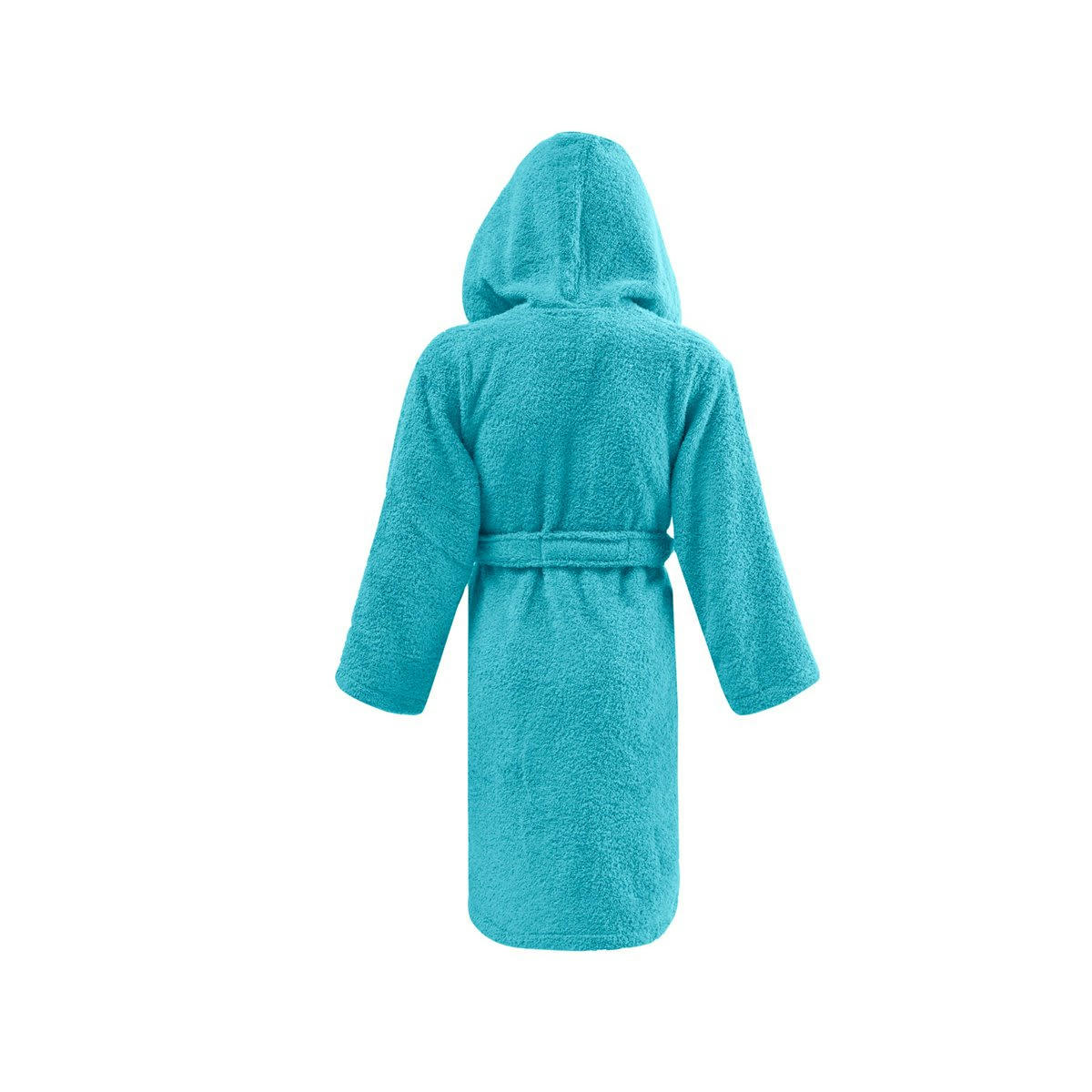LUXURY - Peignoir enfant à capuche 450 g/m²  bleu turquoise 12/14 ans