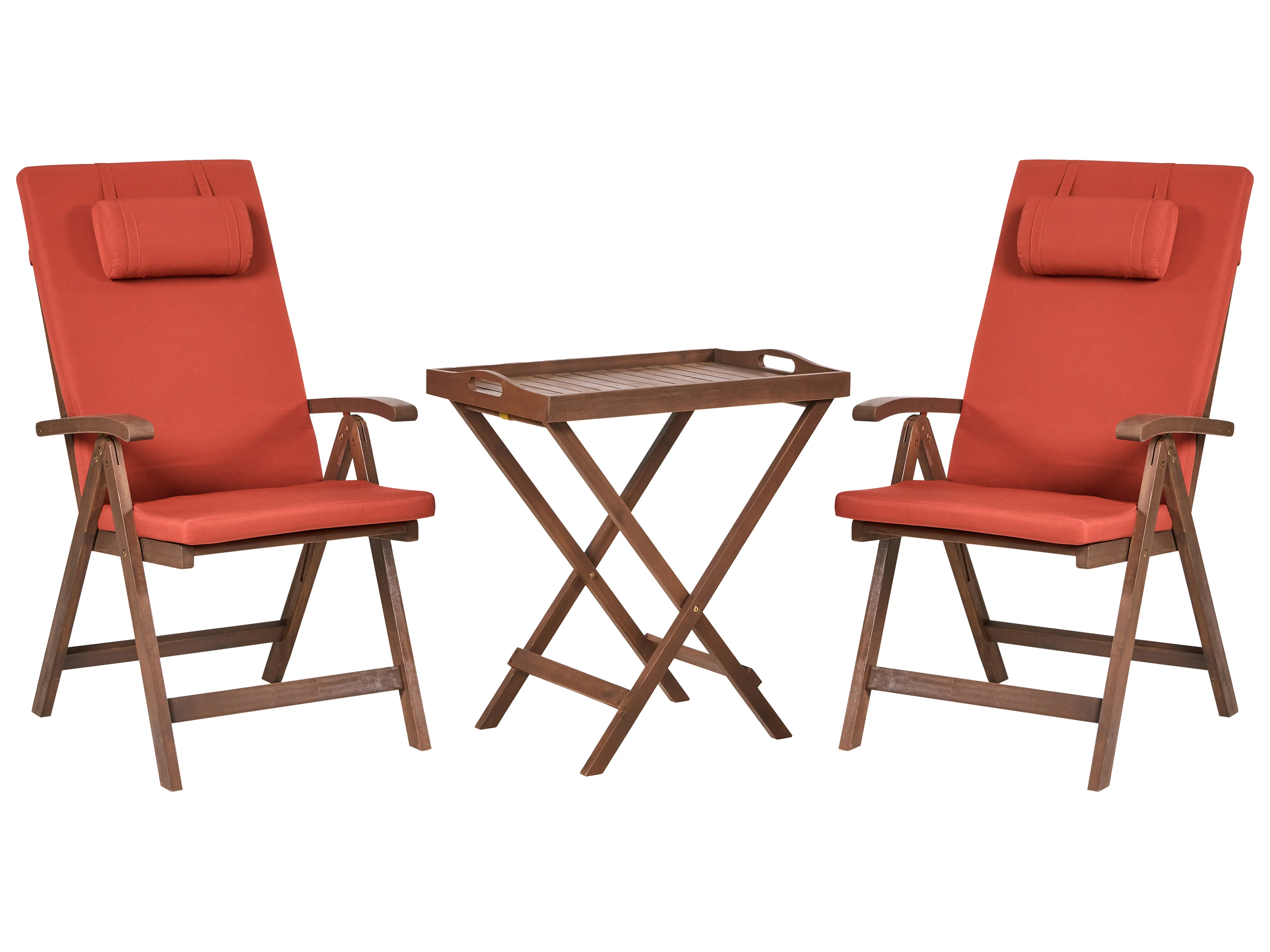 Garden Dining Set 6 Seater AMANTEA PREMIUM Acacia Wood Red