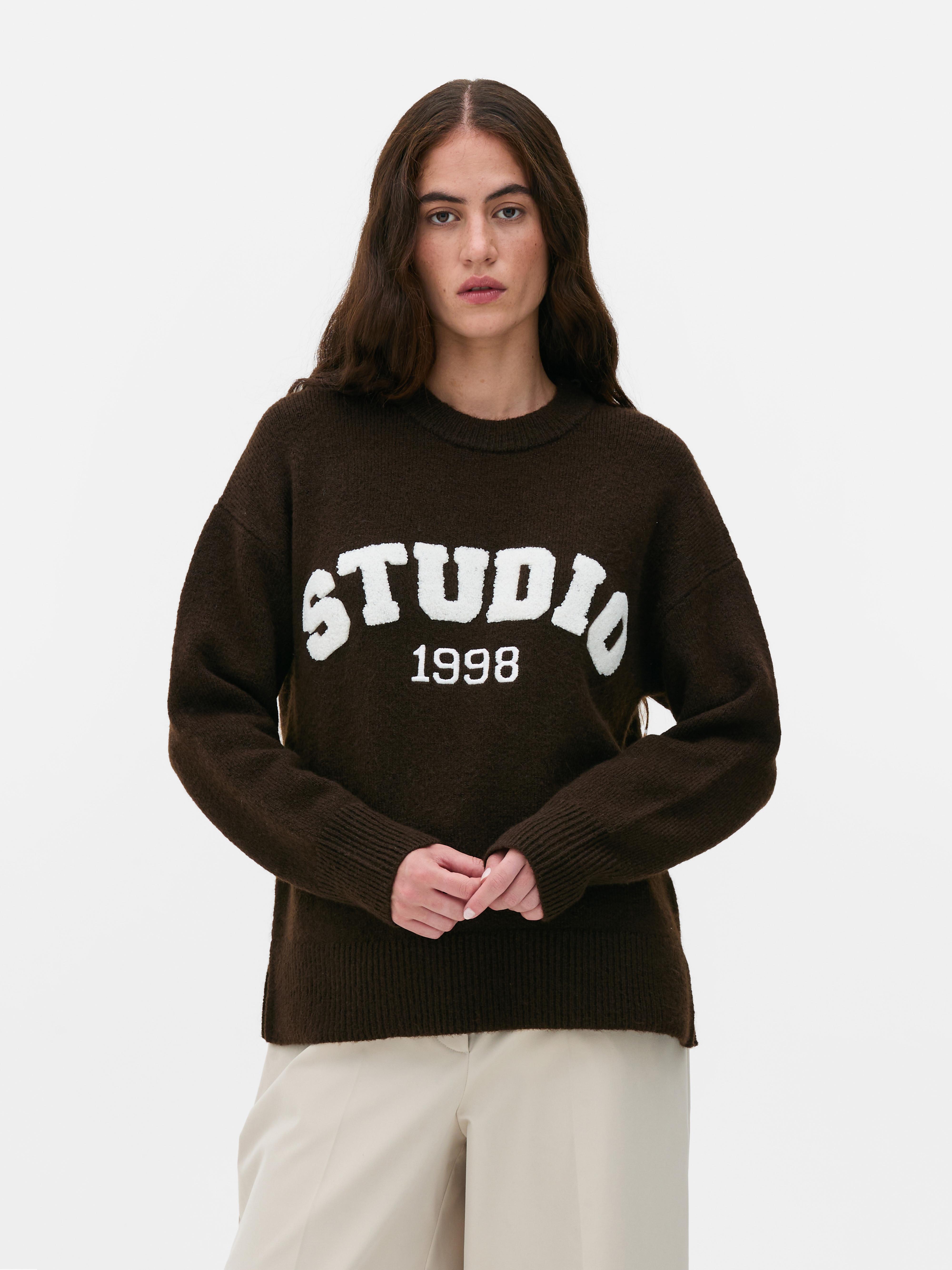 Knitted Slogan Sweater