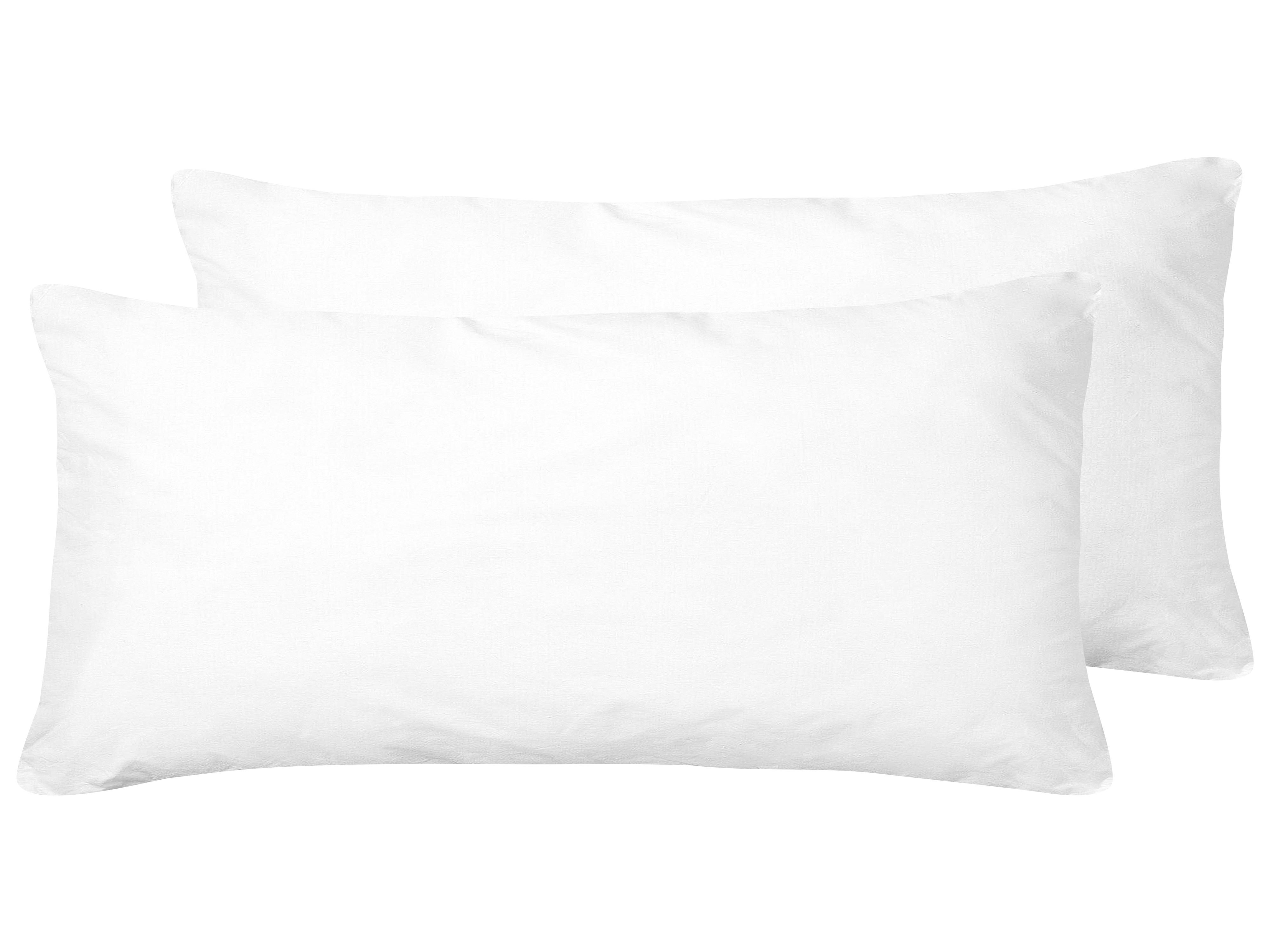 Set of 2 Bed Pillows ERRIGAL High Microfibre 40 x 80 cm White
