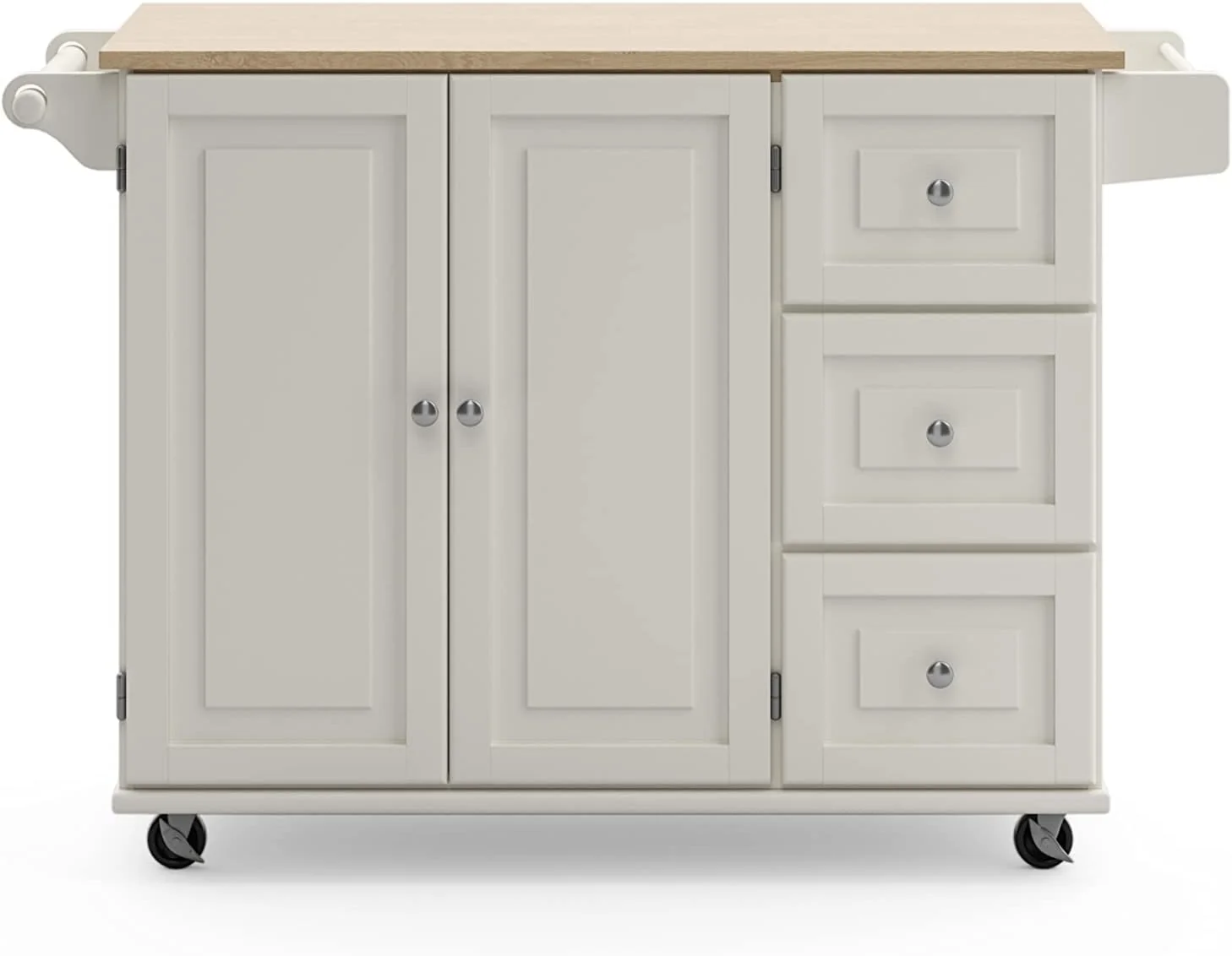 Homestyles Dolly Madison Mobile Kitchen Island Cart, Drop Leaf Breakfast Bar