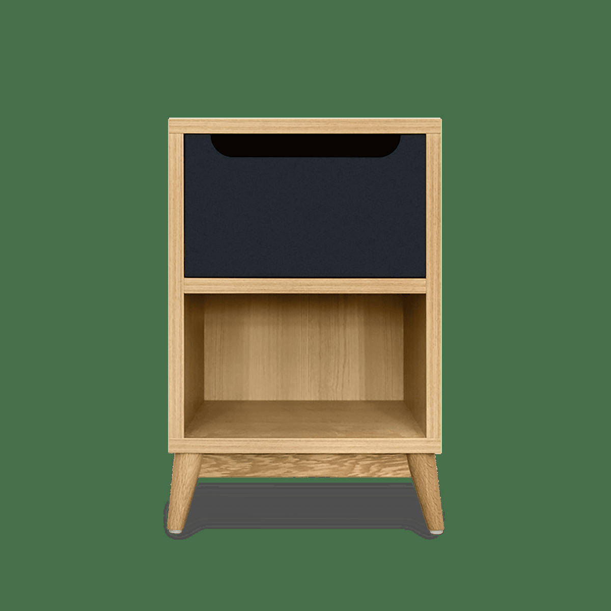 UNIK - Table de chevet en bois - chene et gris anthracite, 1 porte- 54*36*32