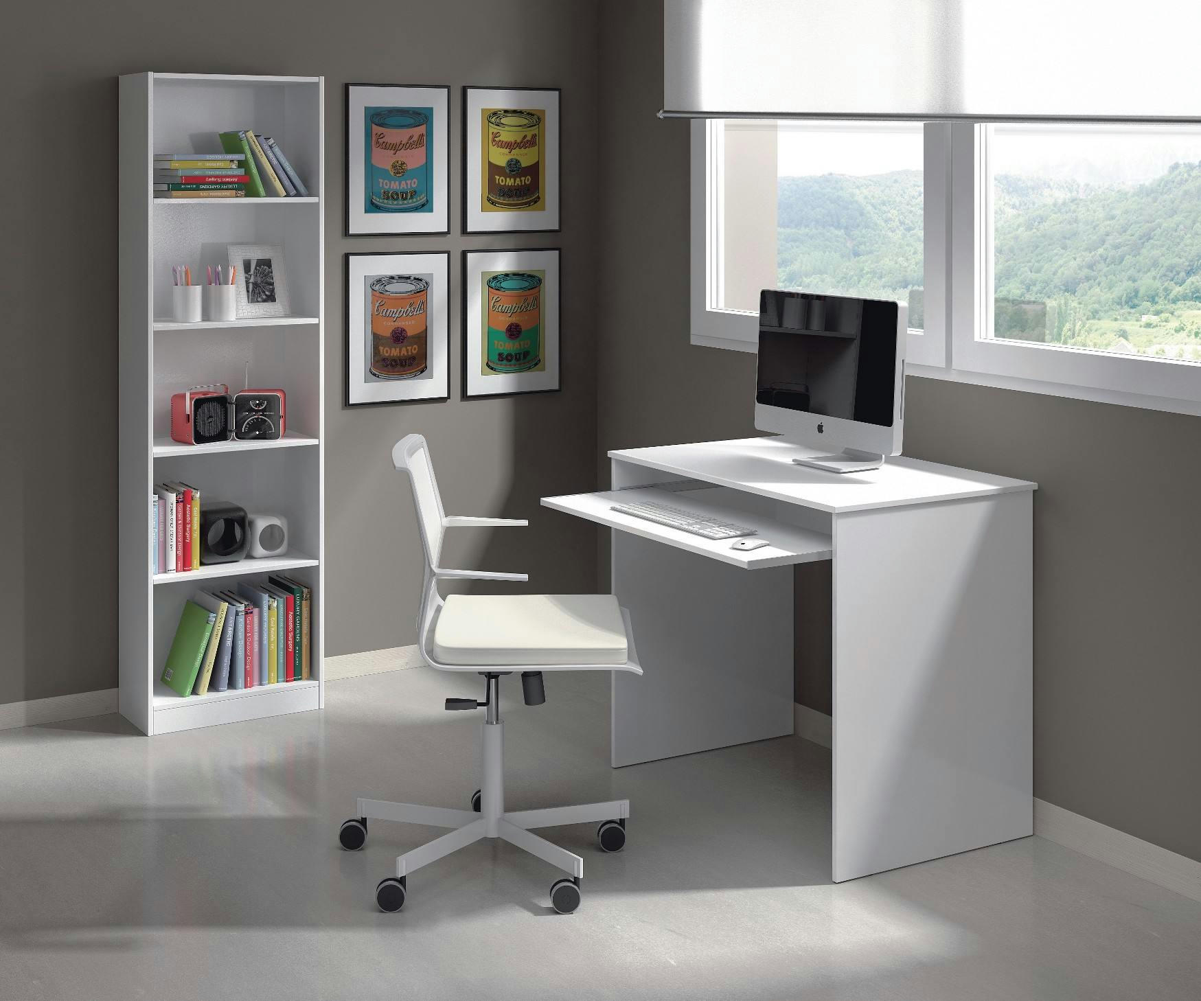 DAYTON - Bureau effet bois blanc