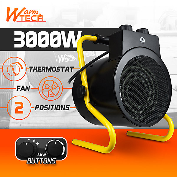 Chauffage d atelier 3000W avec thermostat WarmTech