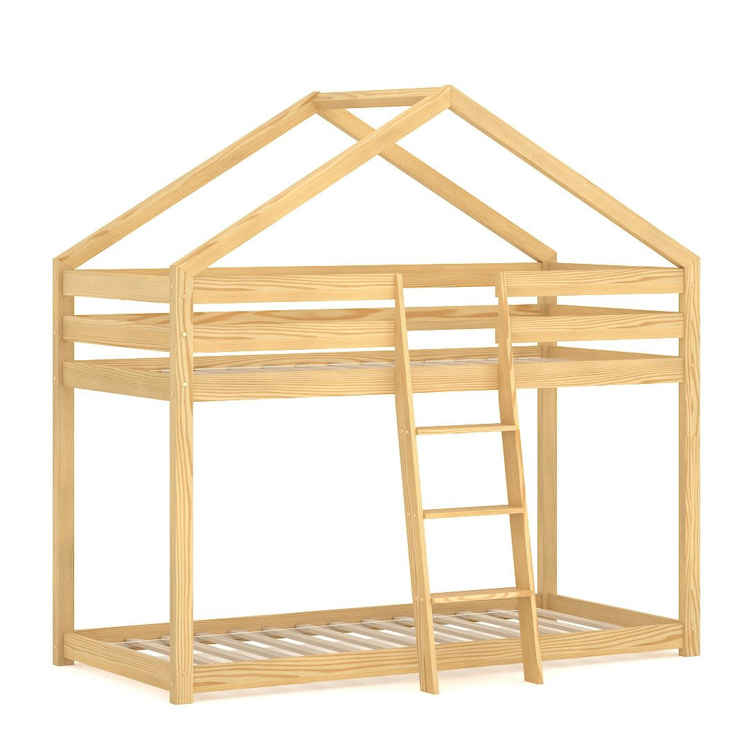 - Lit superposé en pin massif 200x90 naturel