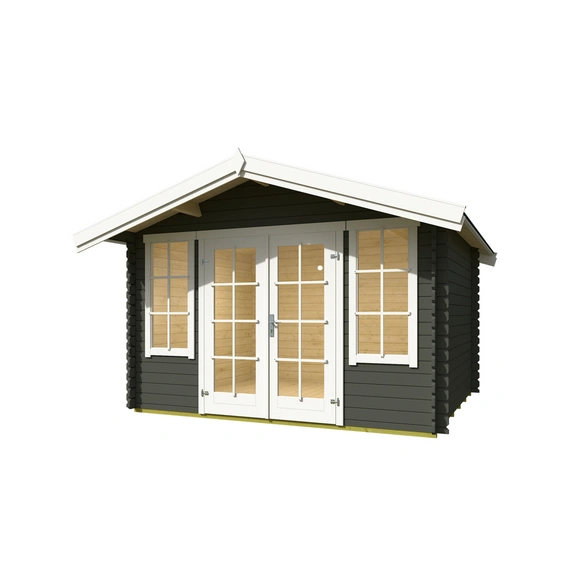Gartenhaus »Robin«, BxHxT: 381,3 x 245,1 x 358 cm (Außenmaß inkl. Dachüberstand), grüngrau
