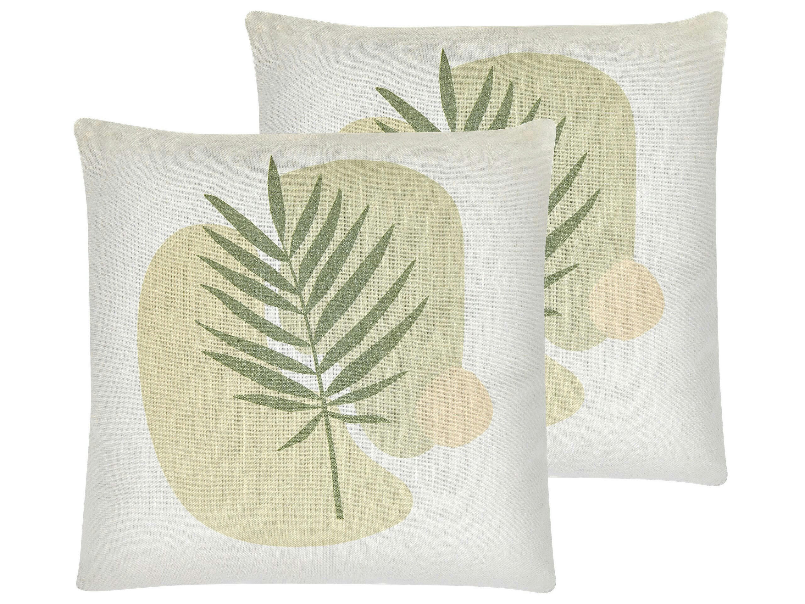 MICROSORUM - Lot de 2 coussin décoratifs en tissu vert 45x12cm