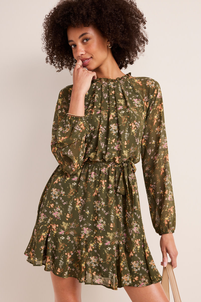 Tiffany Chiffon Floral Mini Dress