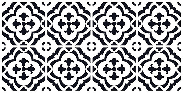 Lot 8 carreaux adhésifs décoratifs Vinyl Way Montmartre Dada Art effet carreau de ciment noir et blanc L.20 x L.20 cm x ep.1,3 mm