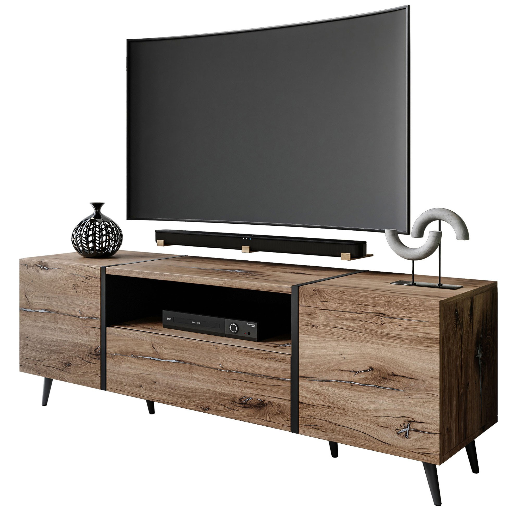 Szafka RTV ONYX LOFT na nóżkach push