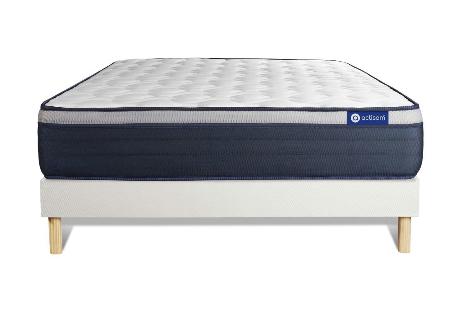 ACTIMEMO MAX - Ensemble 200x200 cm sommier kit blanc