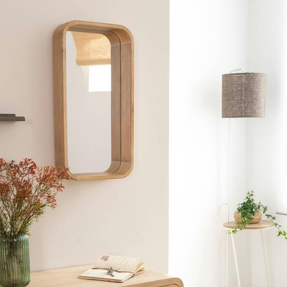 - Miroir en bois marron 32.5 cm