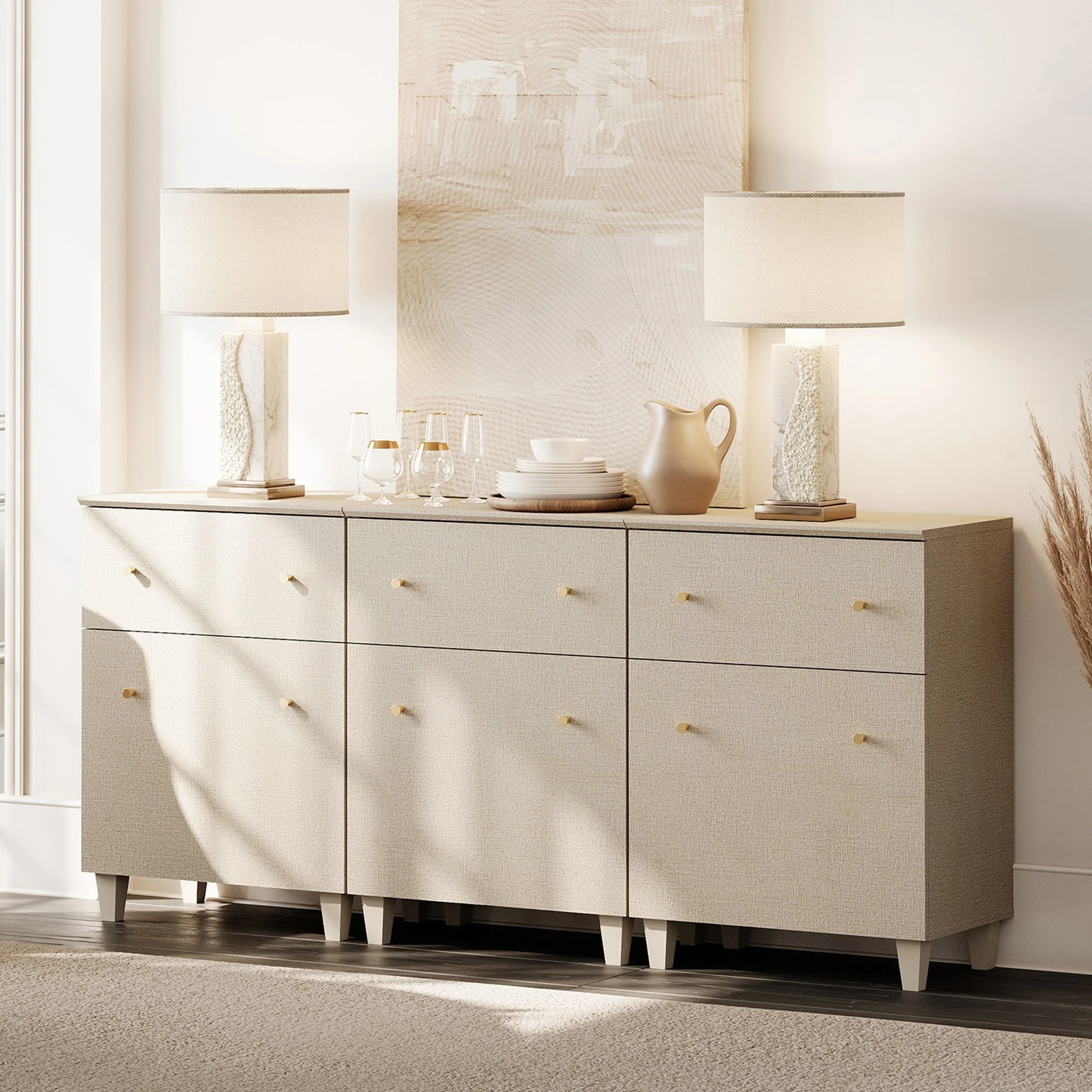 Sideboard Buffet Cabinet with Drawer and Door for Kitchen, Dining Room