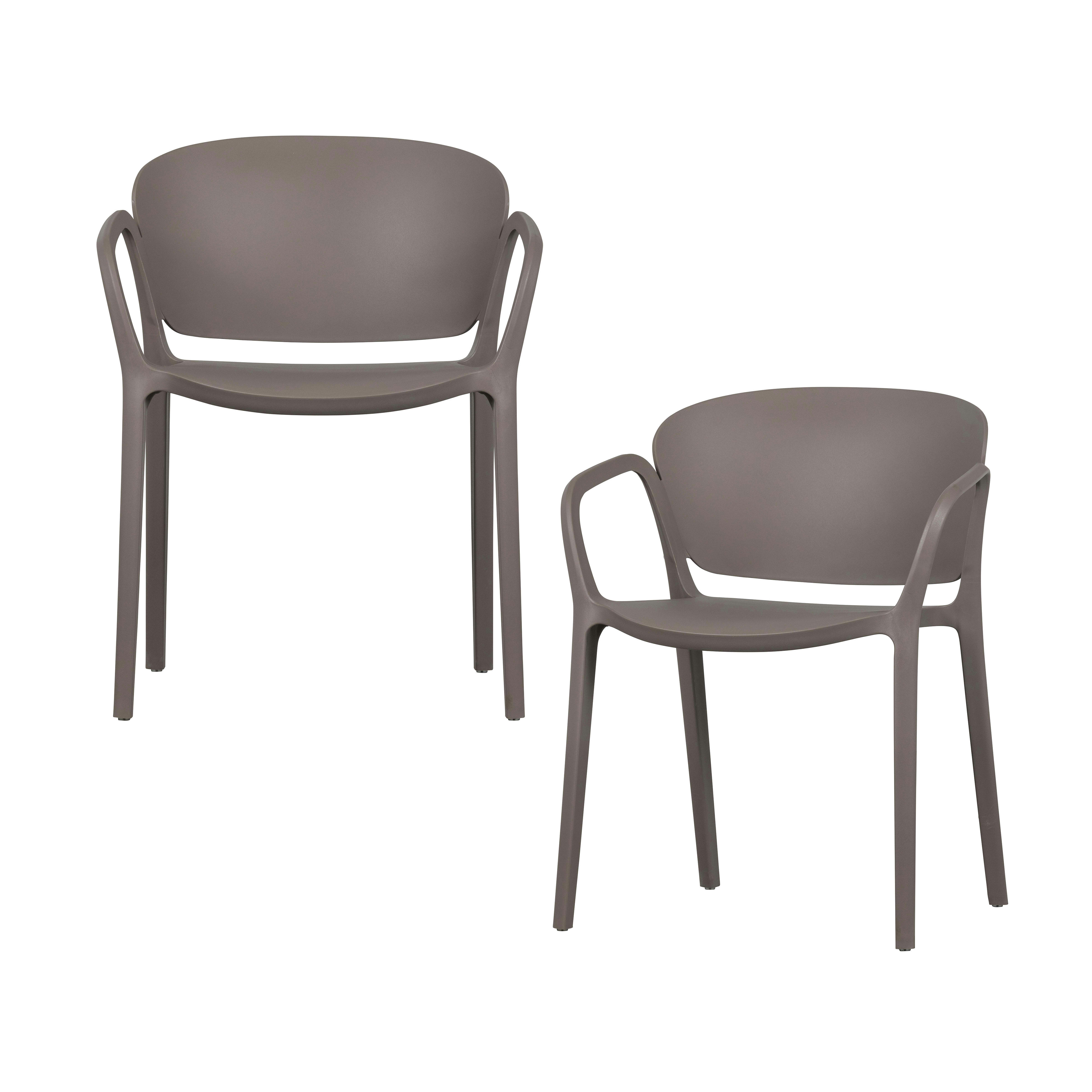 BILLY - chaises de jardin empilables taupe (x4)