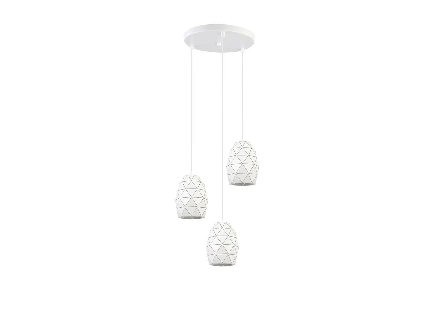 Lampa wisząca Harley35 cm 3-punktowa stalowa biała