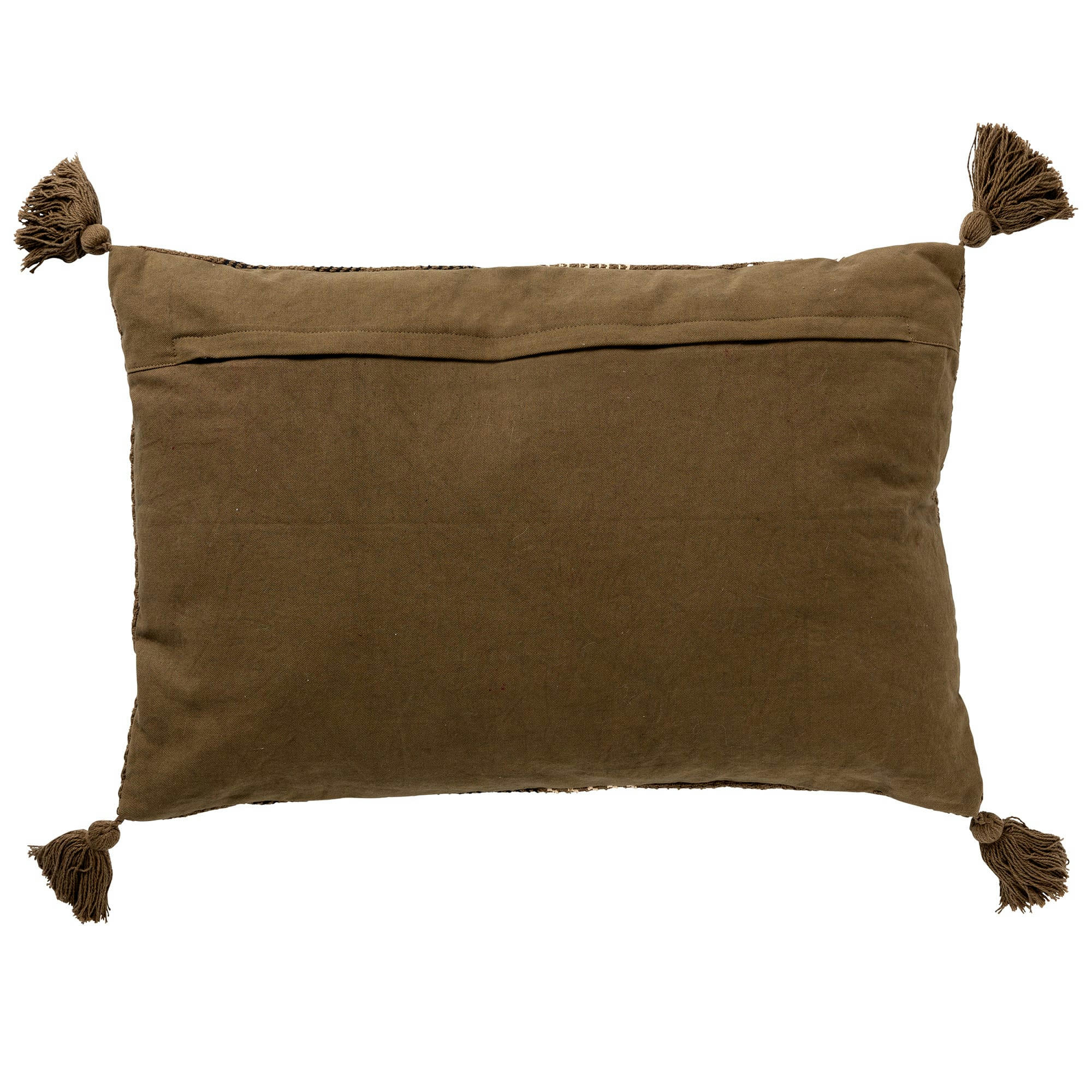 - Housse de coussin vert en coton - 40x60 cm - avec motif rayé