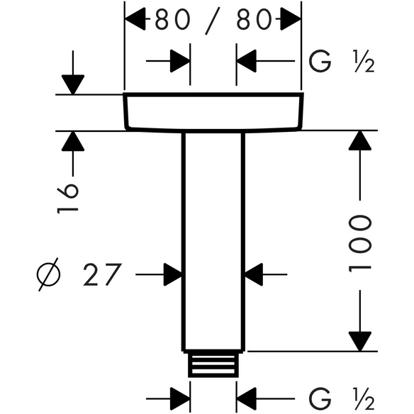 Deckenanschlussstück »Universal«, Messing, silberfarben