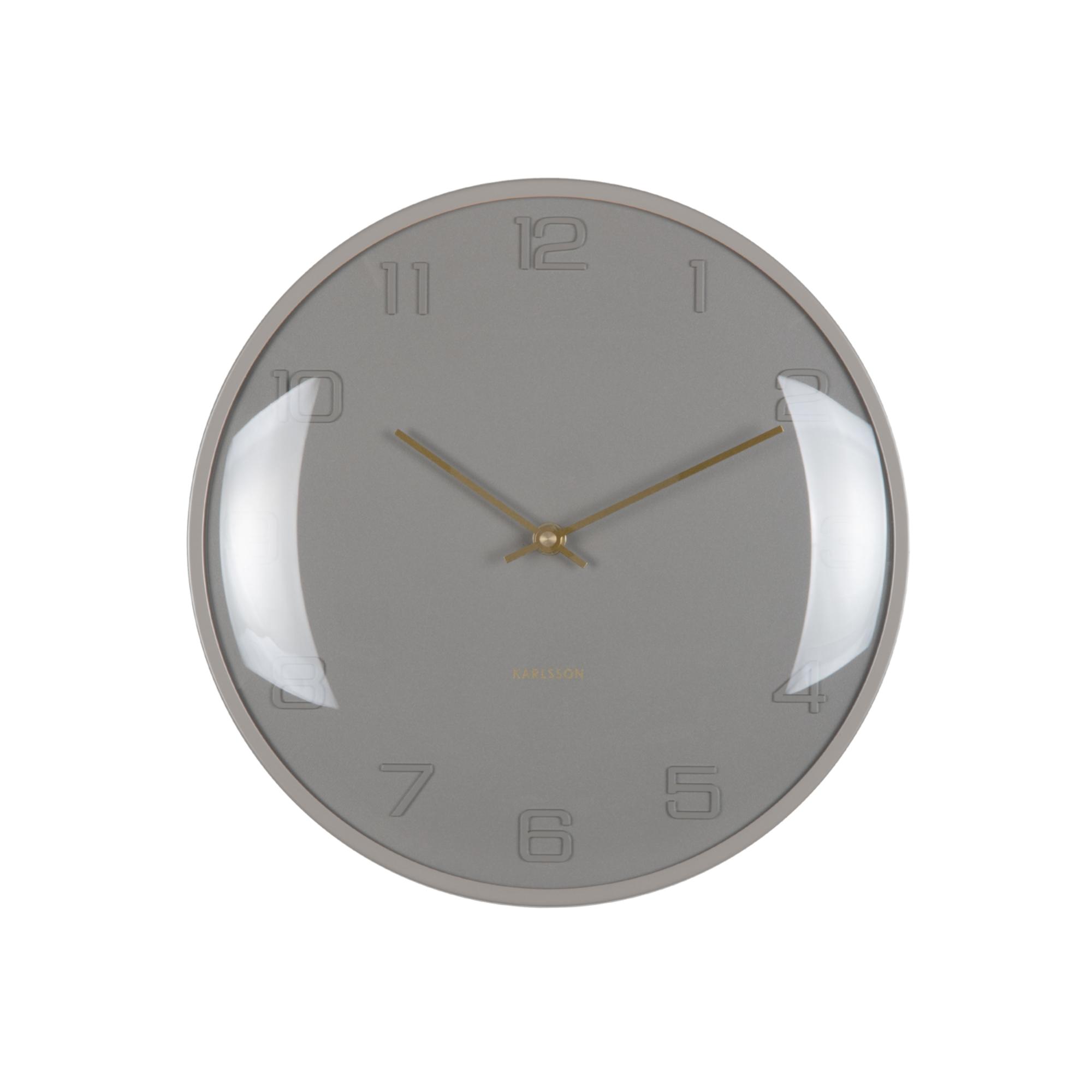 Karlsson wandklok Fuerte Dome - grijs - Ø30.5cm