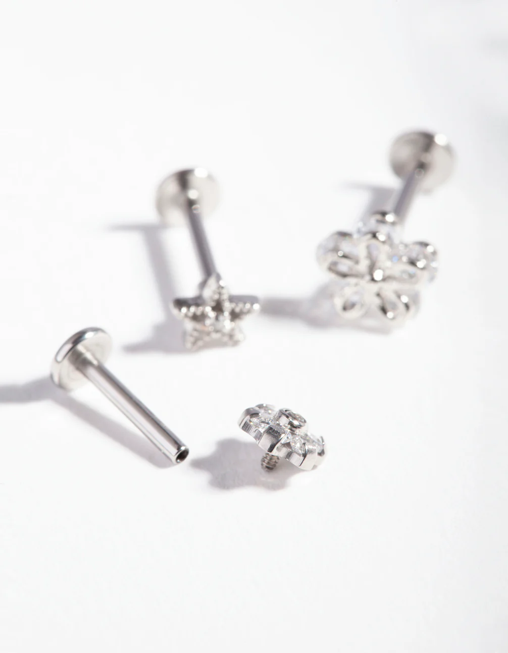 Surgical Steel Cubic Zirconia Cartilage Earring Pack
