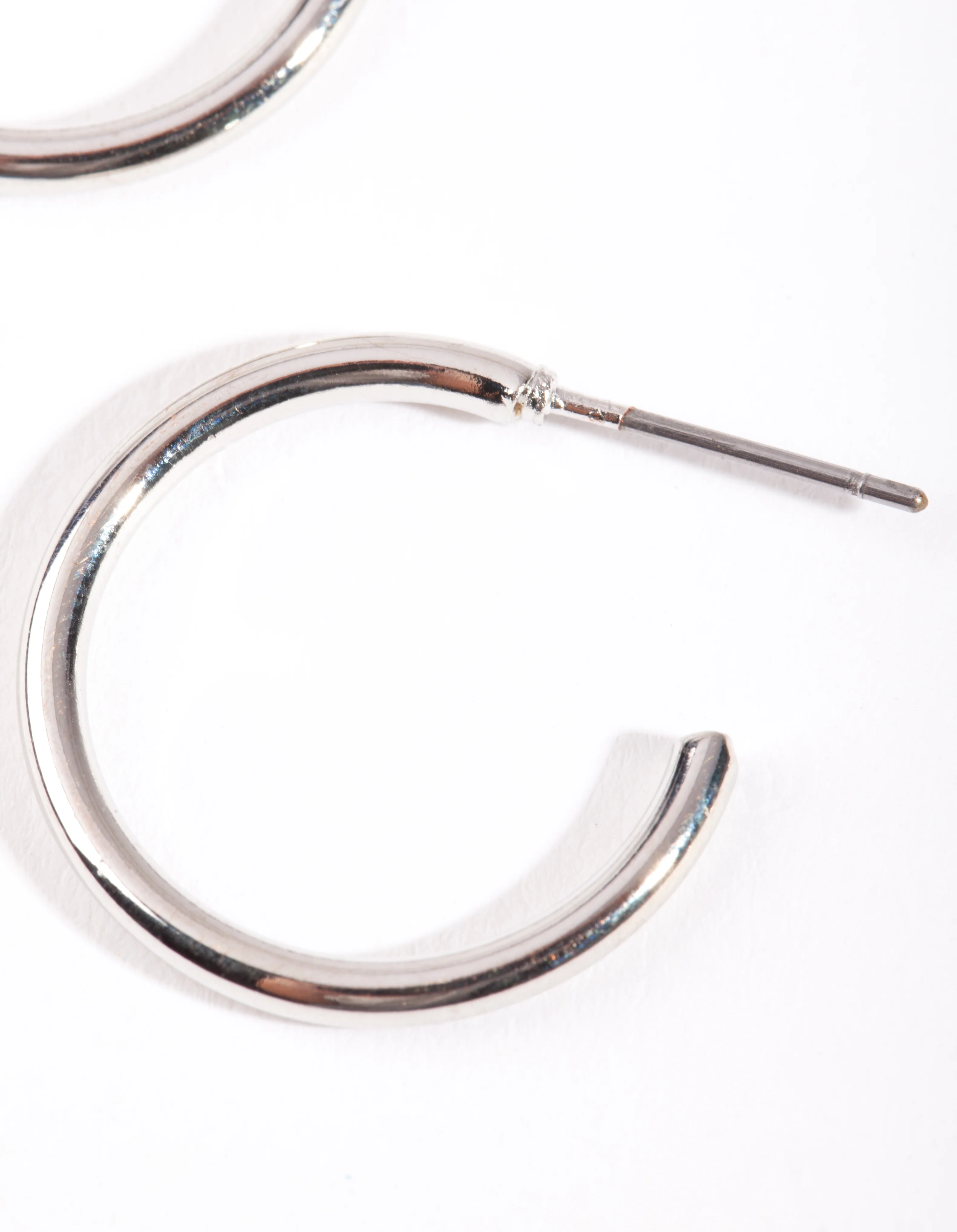 Silver Small Plain Hoop Earrings