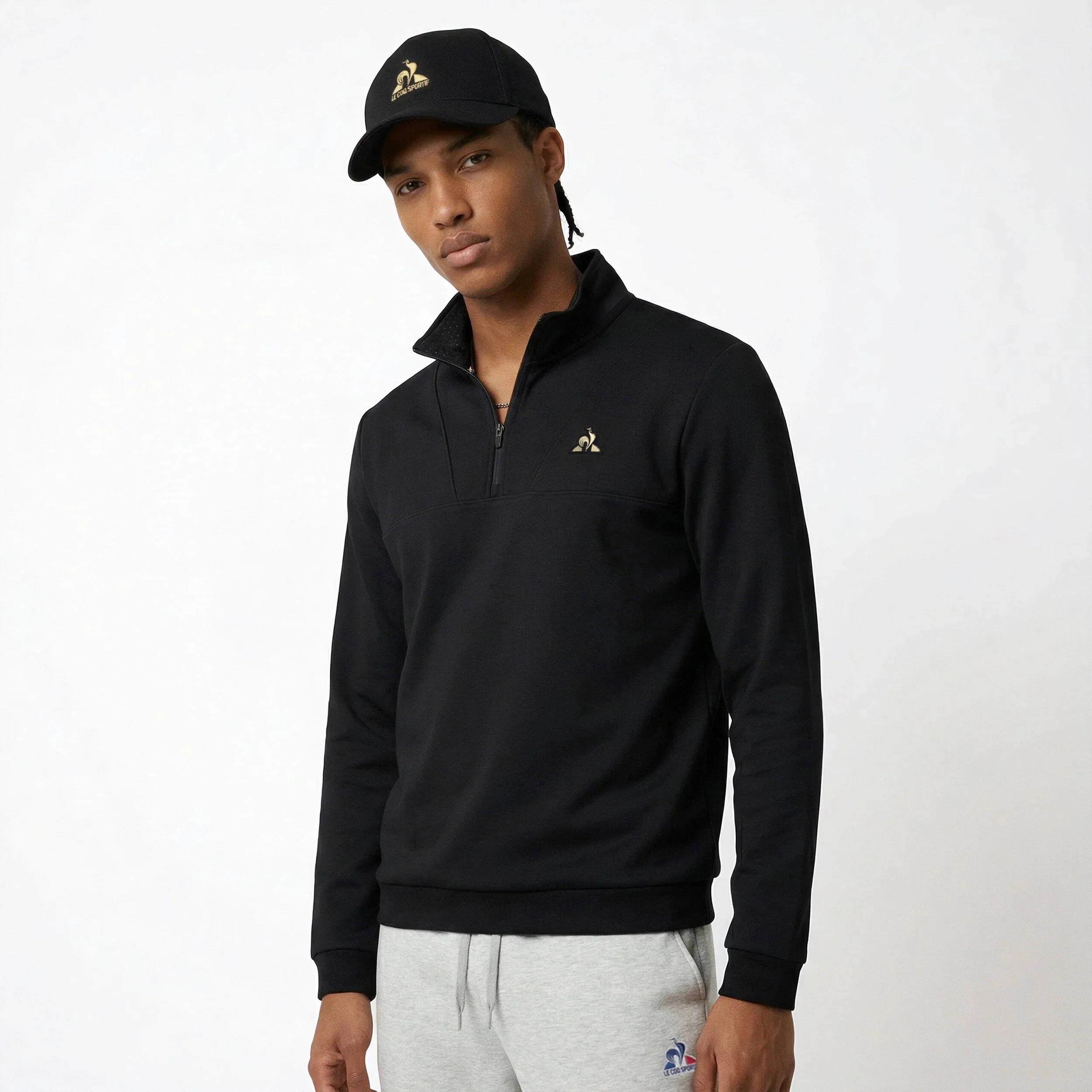 Sweatshirt demi-zippé Coq d'Or double face