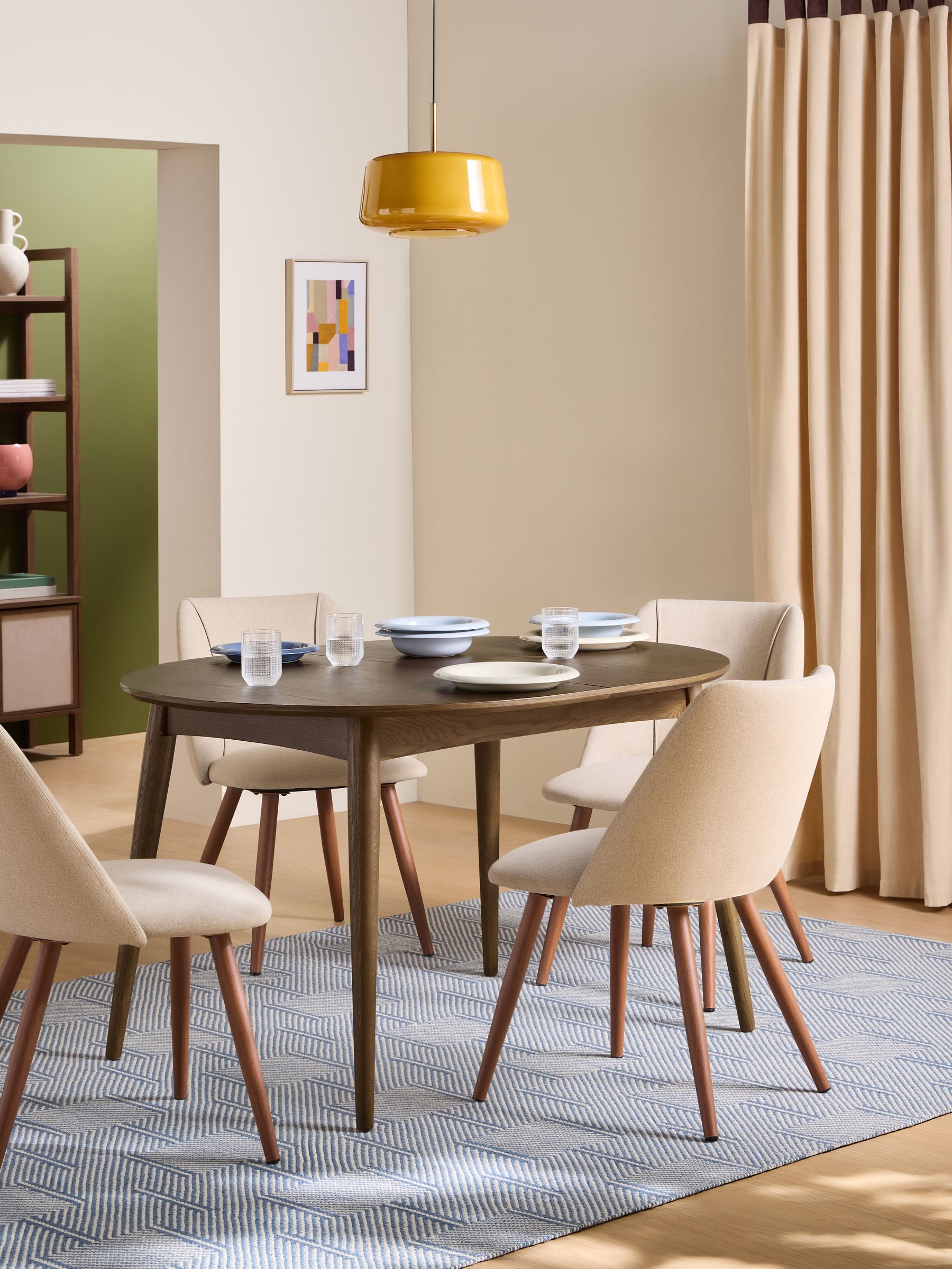 Deauville 4 to 6 Seater Oval Extending Dining Table in Dark Stain