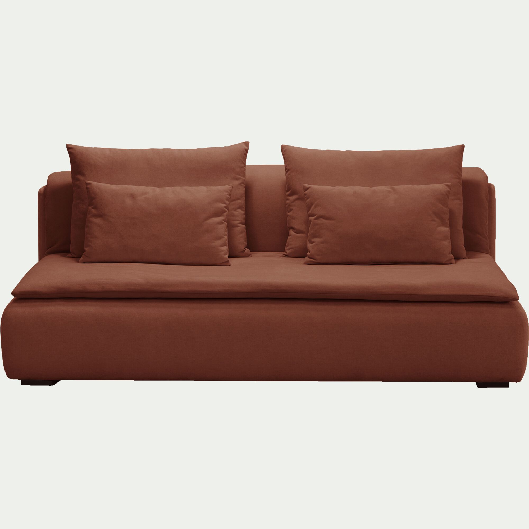 BACO - Canapé 3 places convertible en tissu wind - brun rustrel