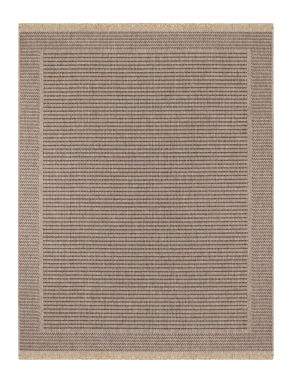 PENNY - Tapis d'Extérieur/Intérieur Effet Jute Sable/Noir 160x213