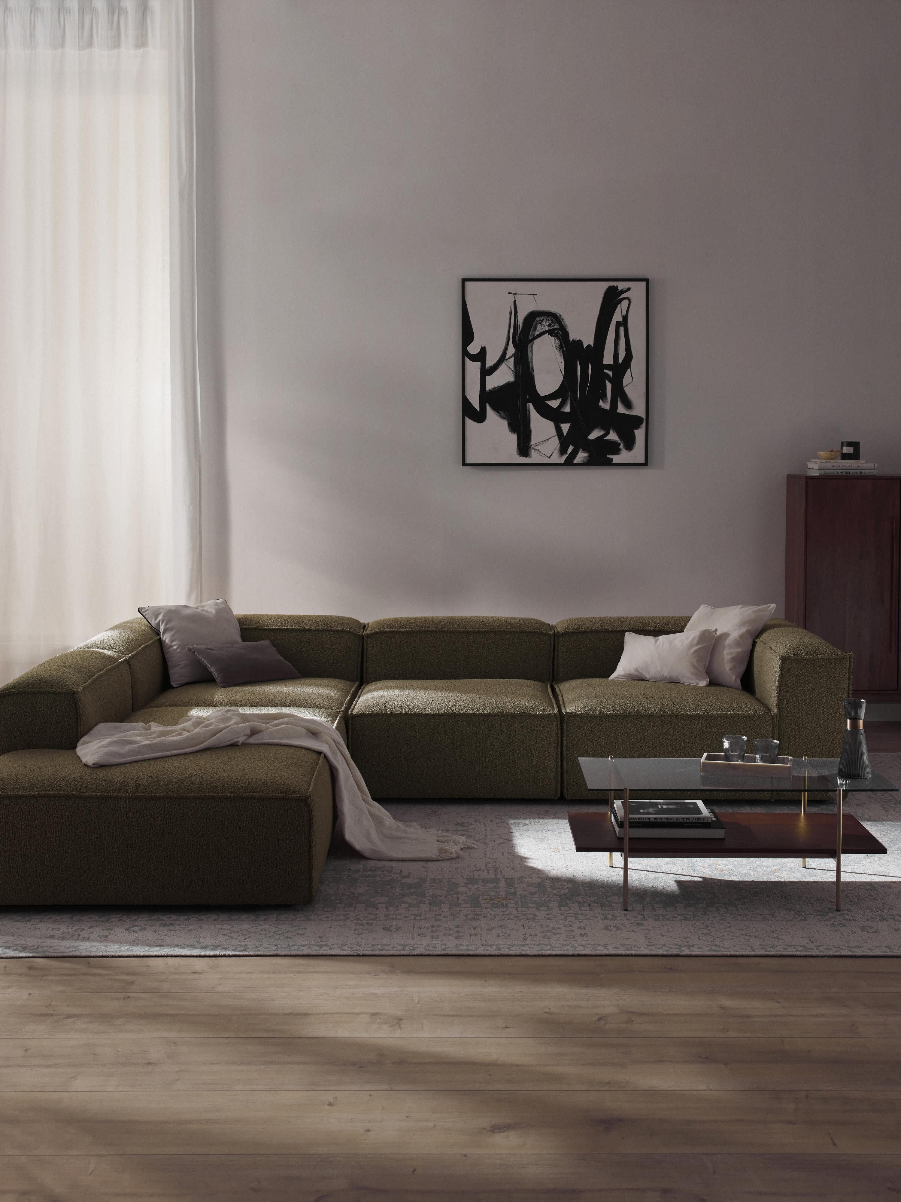 Modulares XL-Ecksofa Lennon (4-Sitzer) aus Bouclé