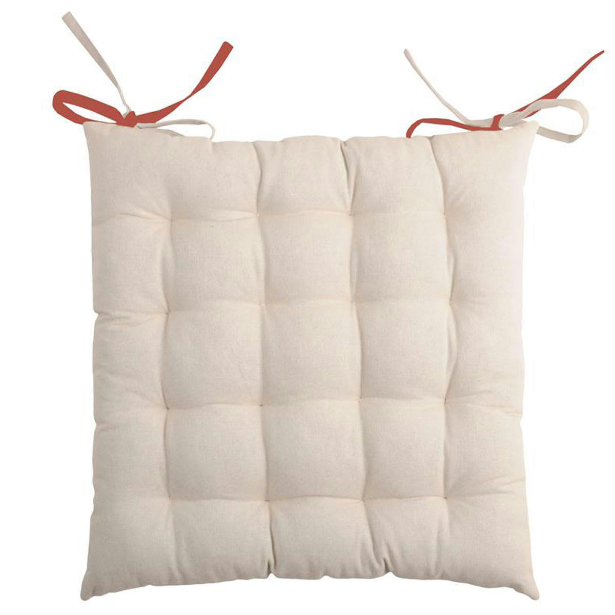 BIFACE - Coussin de chaise 2 faces terracotta lin 40x40