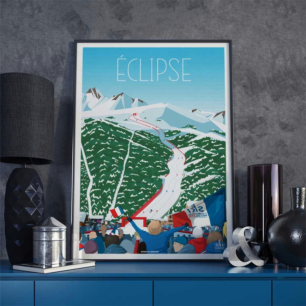 SKI - Affiche Ski - Courchevel Méribel 2023 Eclipse 30x40cm