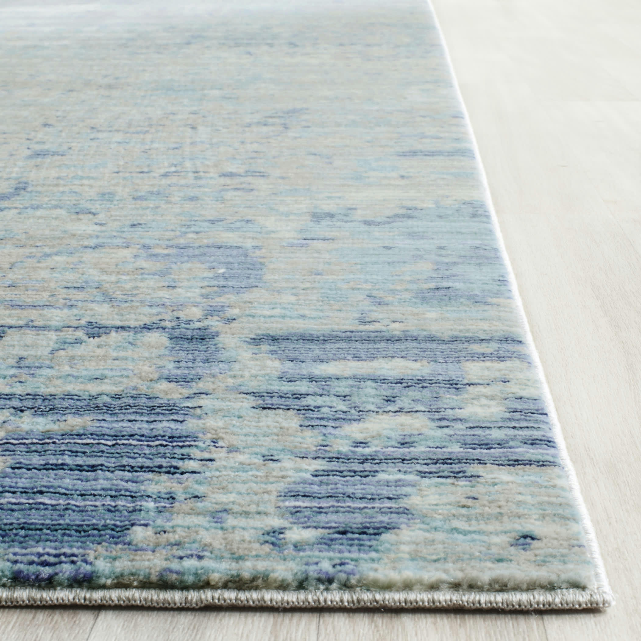 MYSTIQUE - Tapis de salon interieur en bleu ciel & multi, 91 x 152 cm