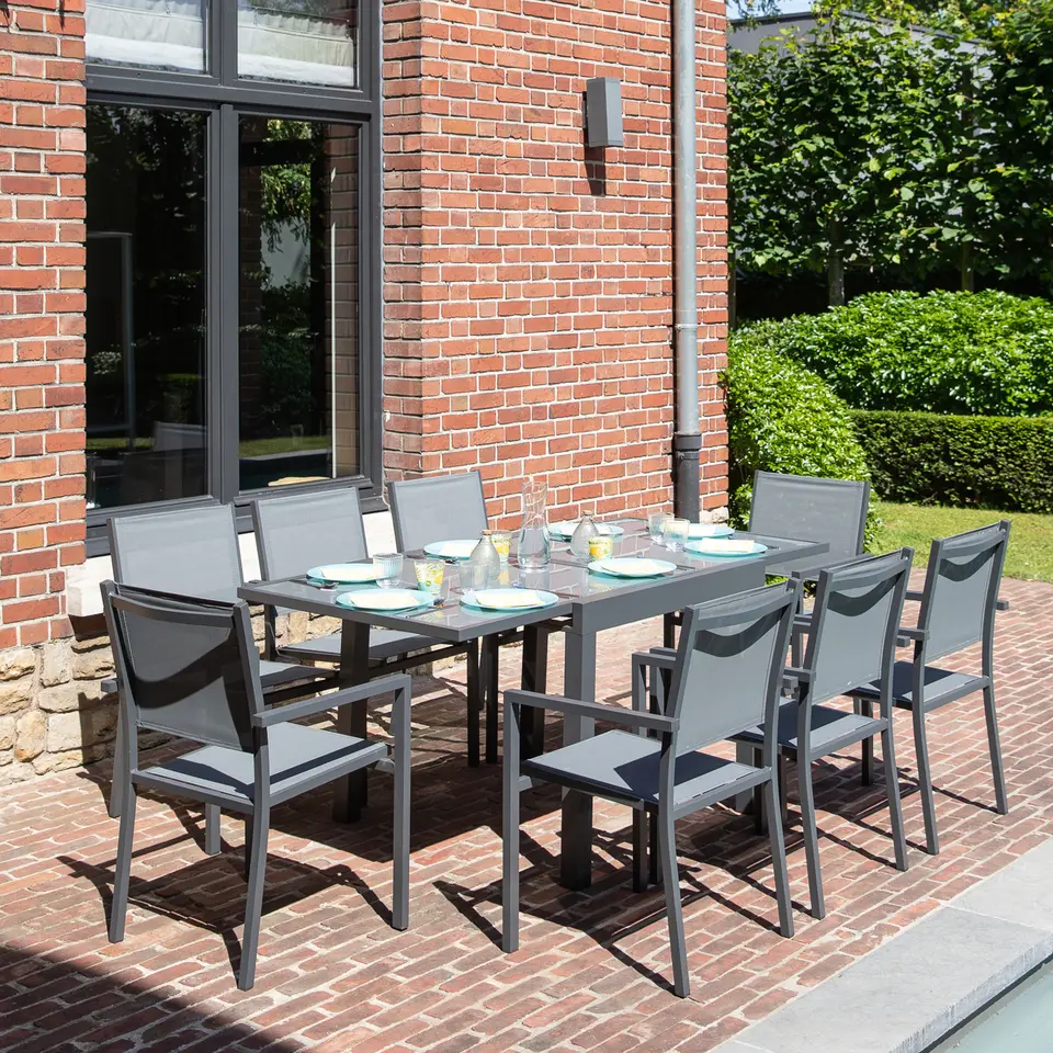 Happy Garden Tuinmeubilair LAMPEDUSA - Grijs - Plastic