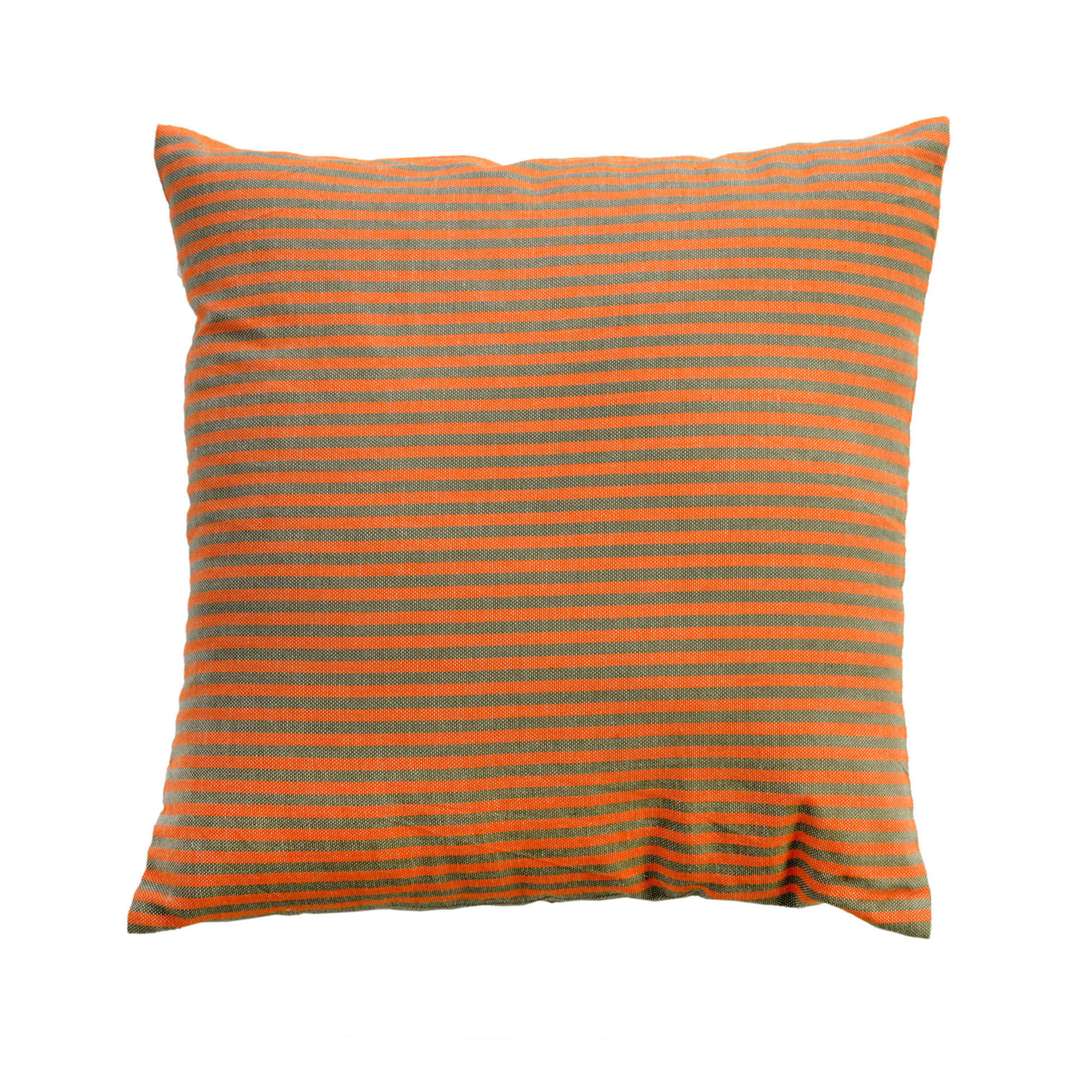 TANGER - Housse de coussin en coton à rayures orange et vert 40 x 40