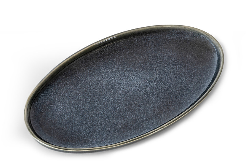 KONSIMO EDA Półmisek ceramiczny do serwowania, styl loft, niebieski