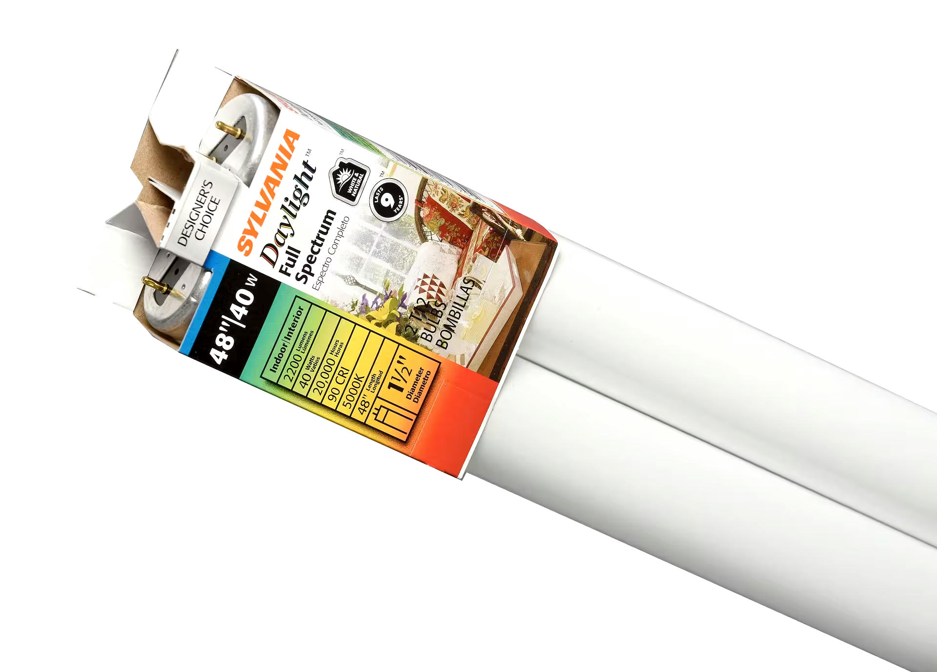 Philips T12 G13 Base Indoor Tube Light Bulbs, Daylight, 40W, 48-in, 2-pk