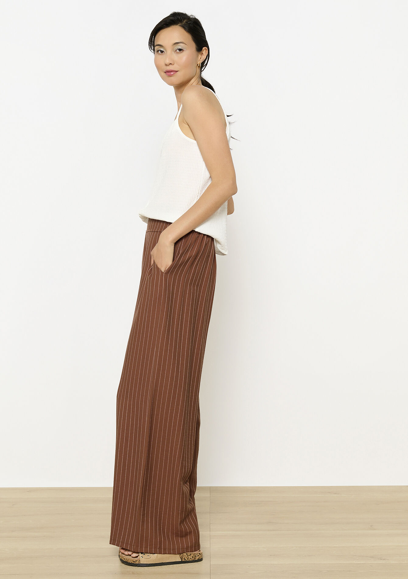 Luchtige broek met streep