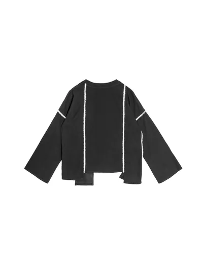 Oversized fluffy trim top - 25WRT225A