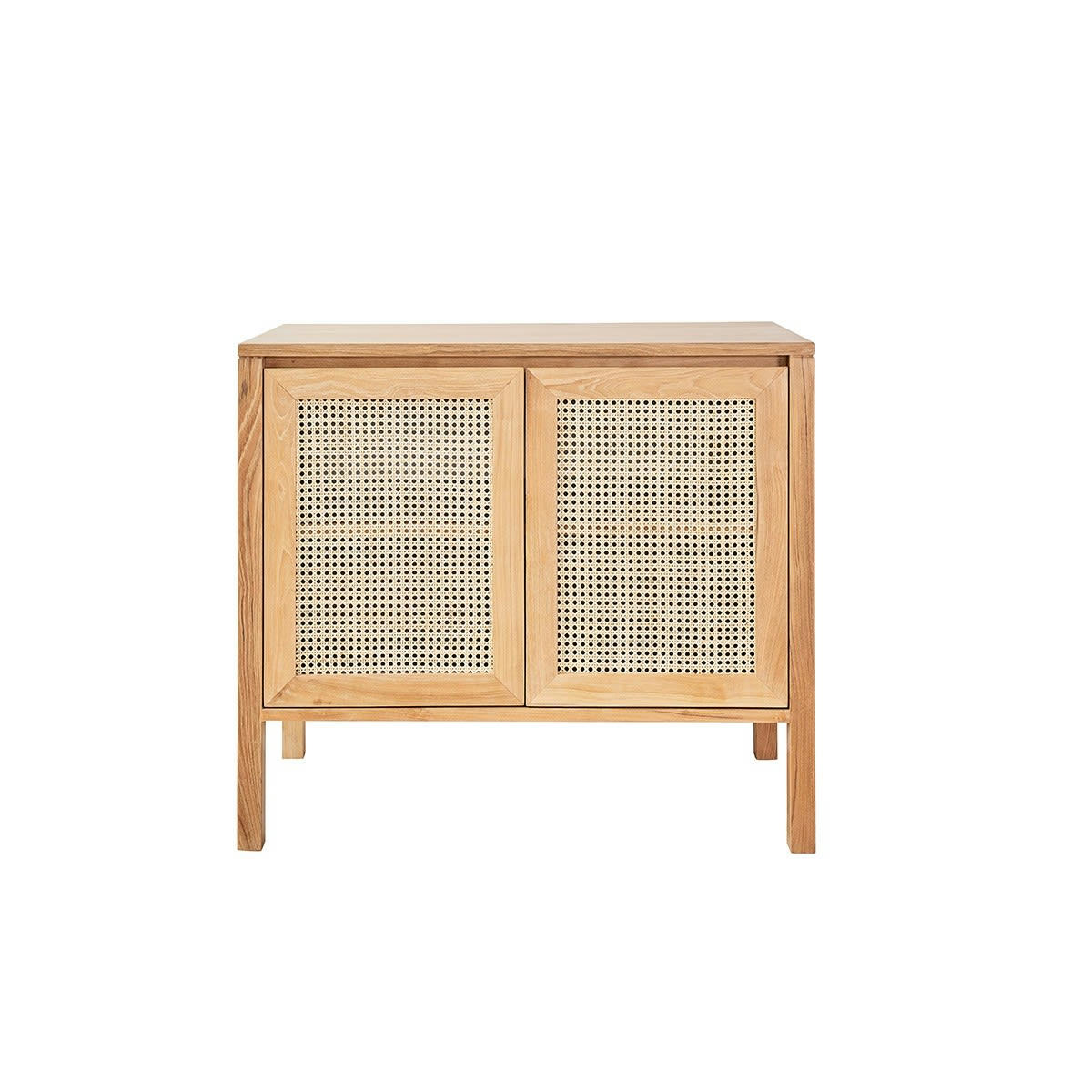 ELIOTT - Meuble de salle de bain en teck massif et cannage 90 cm