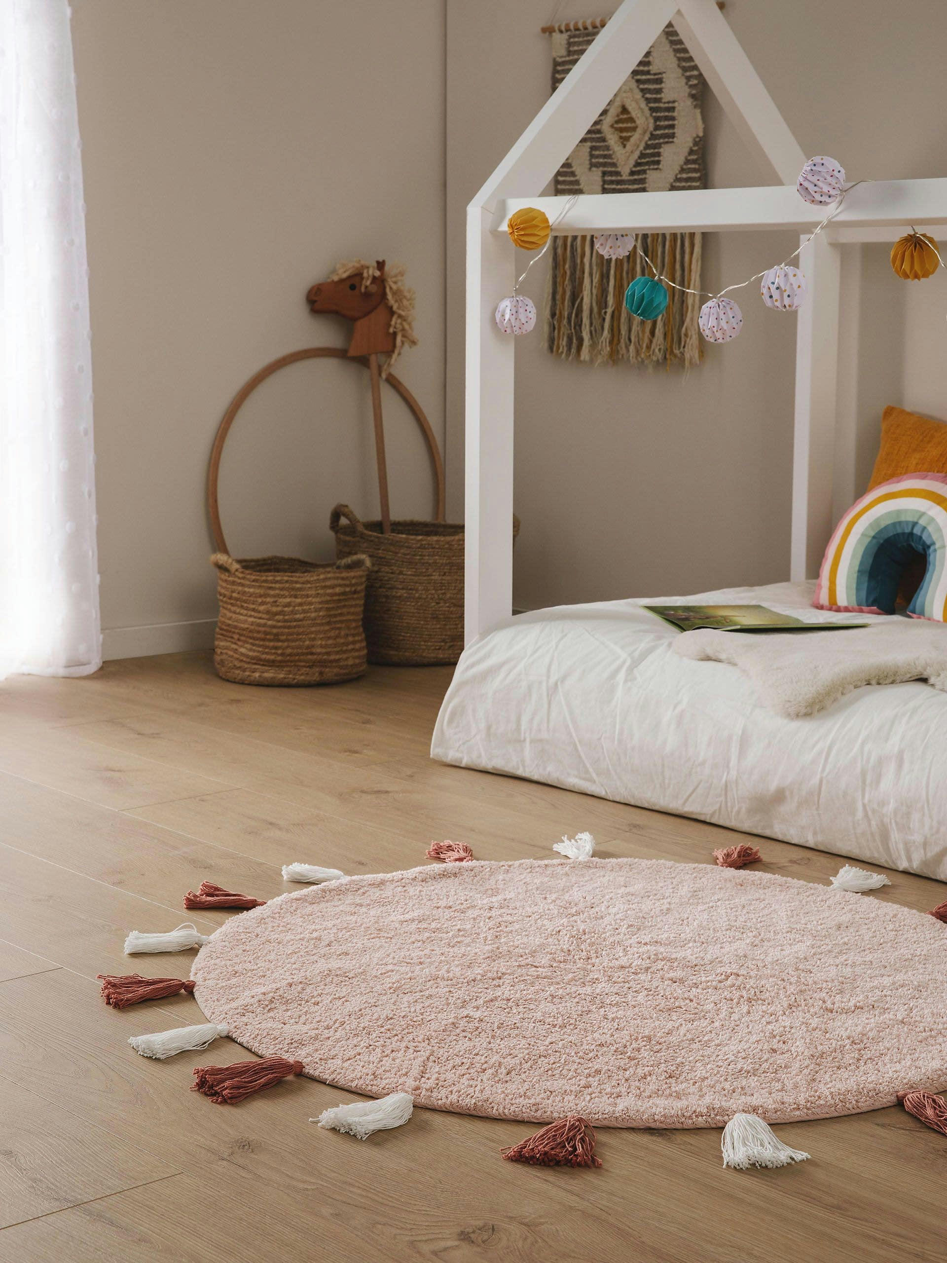 MALU - Tapis lavables pour enfants rose D 100 rond