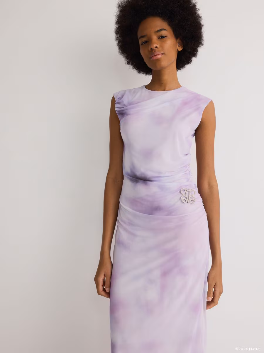 Barbie Drape Dress With Brooch