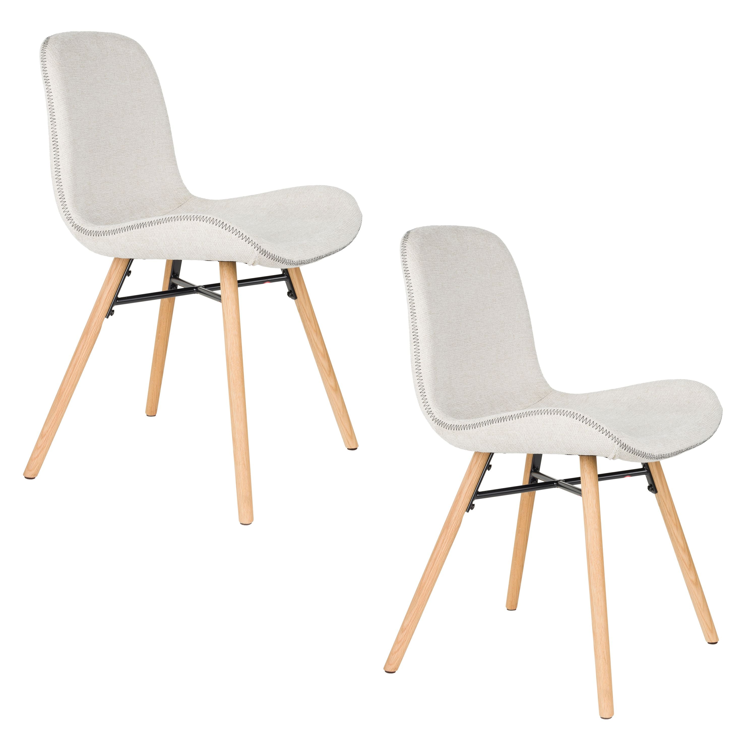 Housecraft Living Lester Eetkamerstoelen Houten poten Beige - Set van 2