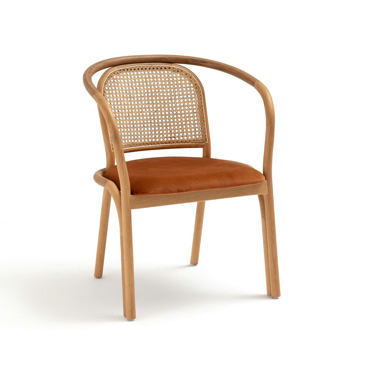 Fauteuil de table chêne et cannage, Joana