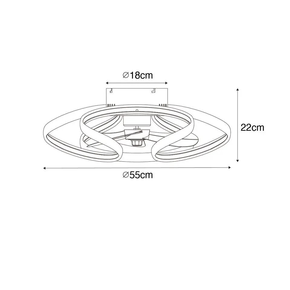 Qazqa plafondventilator mandy wit ge?ntegreerde led