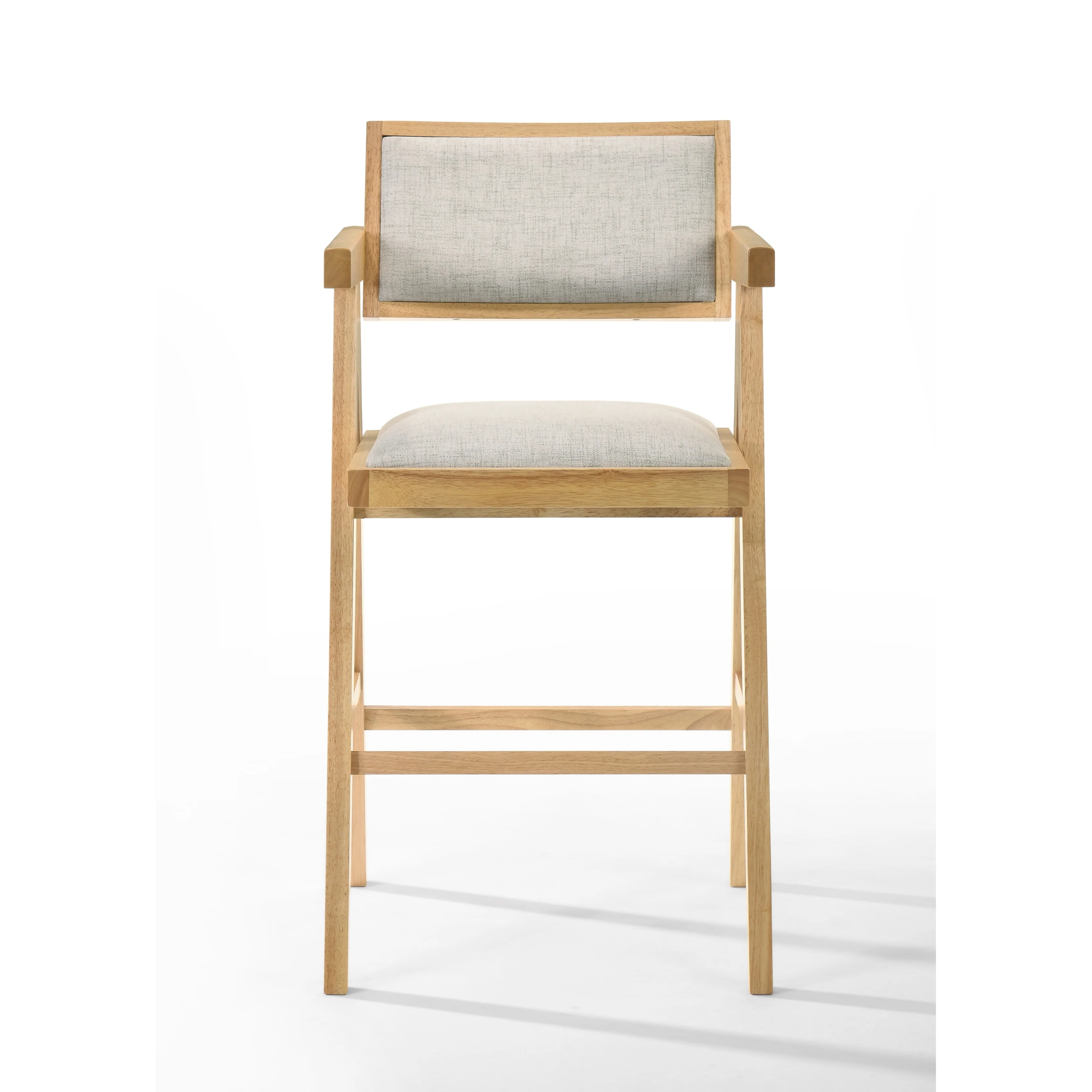 Modrest Fern Modern Natural and Beige Bar Stool (Set of 2)