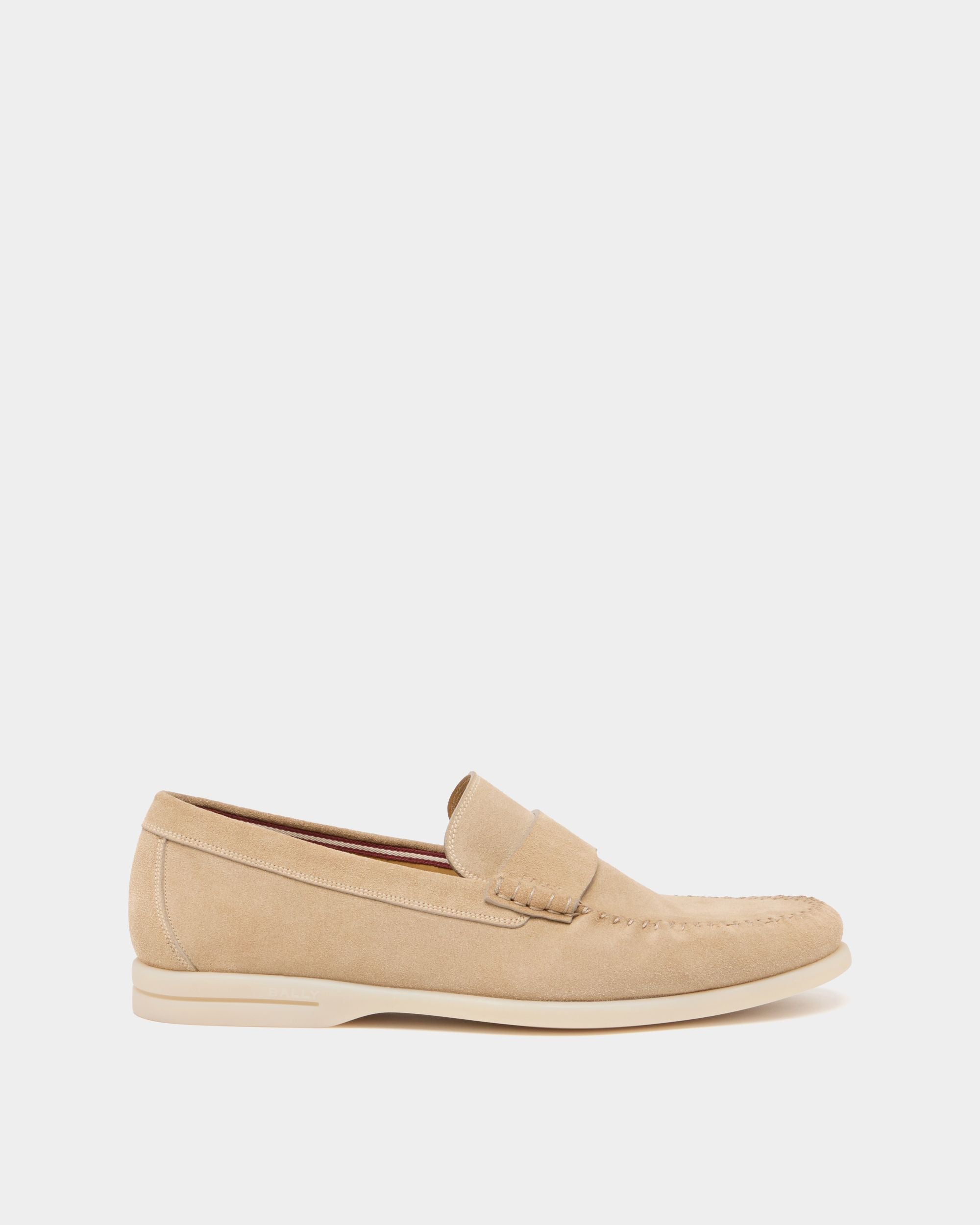 Switz Moc Loafer für Herren aus Veloursleder in Light Beige