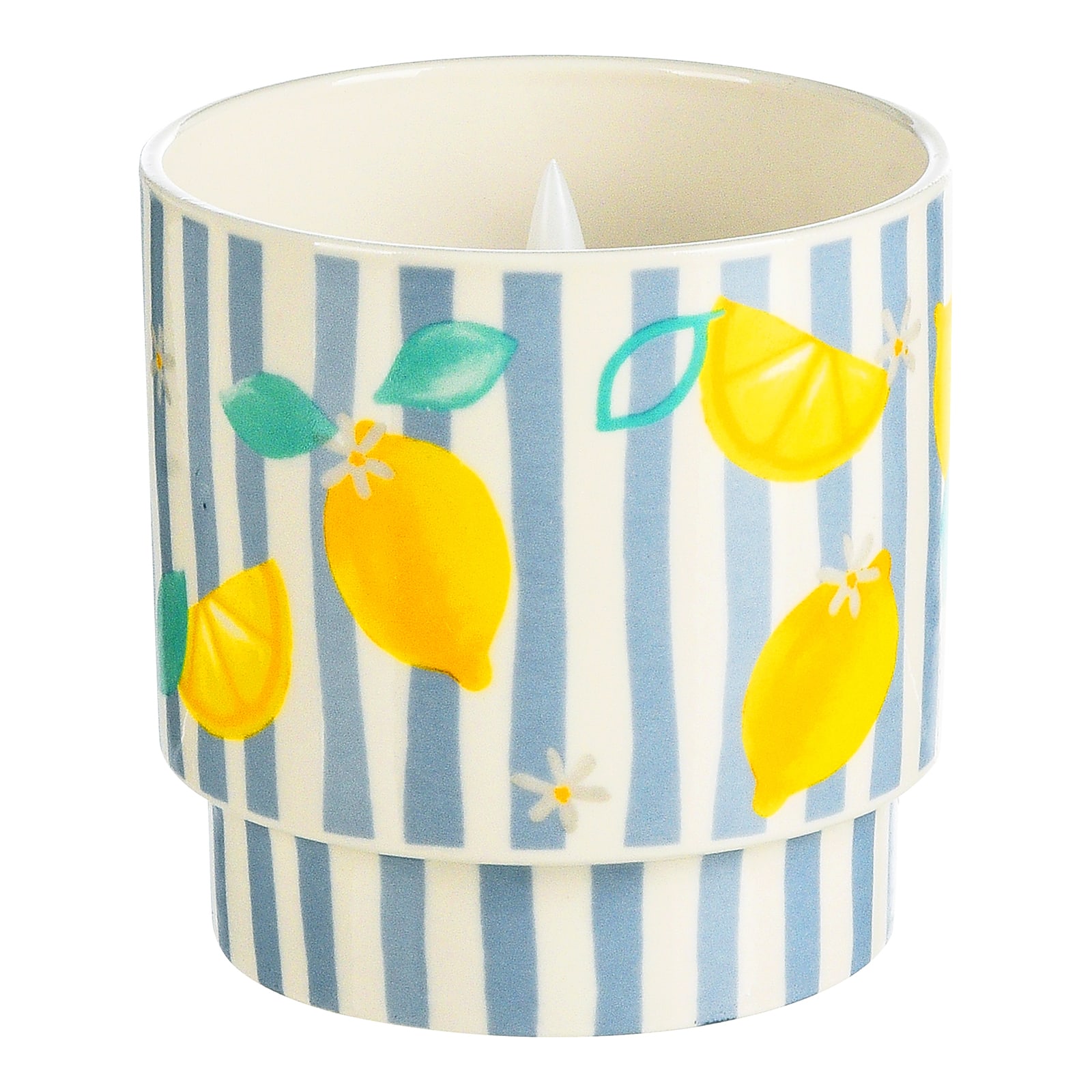 LED-Echtwachskerze La Mer Blau, ⌀ 8 cm, H 90 mm