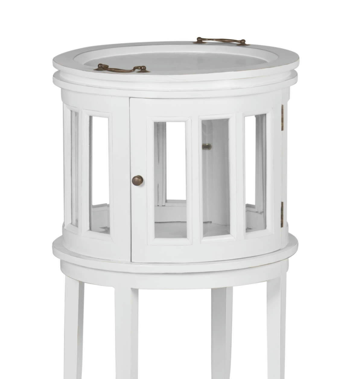 EVEREST - Table porte liqueur en bois blanc D 50 cm